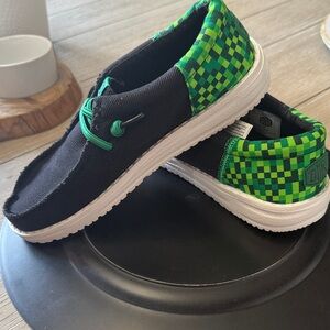 Hey Dude Kids' Sneakers in Black and Green Checkered